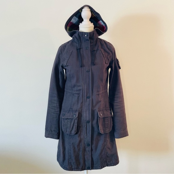 Utility Cotton Jacket Plaid Flannel Gray Mossimo Supply Co. Women’s Size Small - Picture 3 of 13